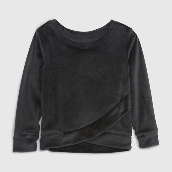 Gap Toddler sweater velour black sweater 3T baby girl crew neck - Picture 1 of 10